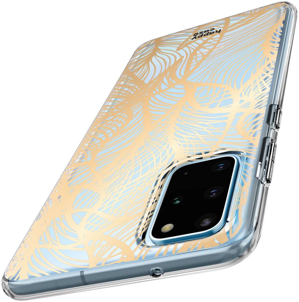 HappyCase Samsung S20 Plus Hoesje Flexibel TPU Golden Leaves Print afbeelding 4
