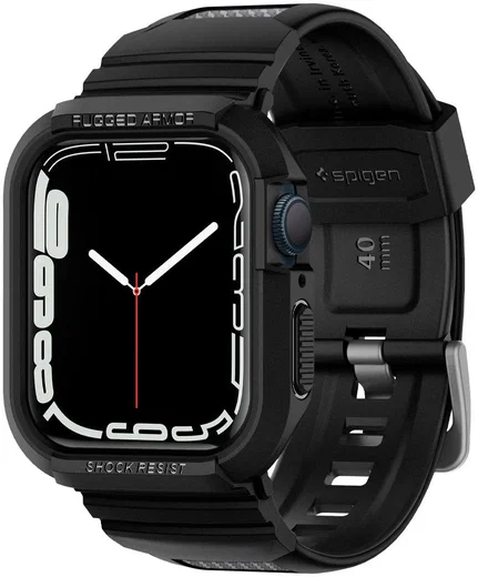 Spigen Rugged Armor Pro - Apple Watch 41MM / 40MM Hoesje en Bandje - Zwart afbeelding 1