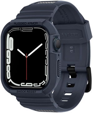 Spigen Rugged Armor Pro - Apple Watch 45MM / 44MM Hoesje en Bandje - Blauw