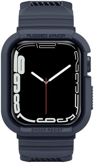 Spigen Rugged Armor Pro - Apple Watch 45MM / 44MM Hoesje en Bandje - Blauw afbeelding 7
