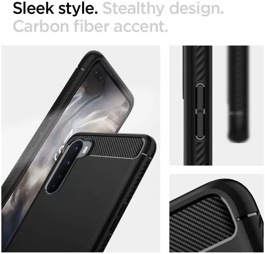 Spigen OnePlus Nord Hoesje Rugged Armor Zwart afbeelding 7