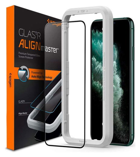 Spigen iPhone 11 Pro Max Tempered Glass Screenprotector AlignMaster afbeelding 1