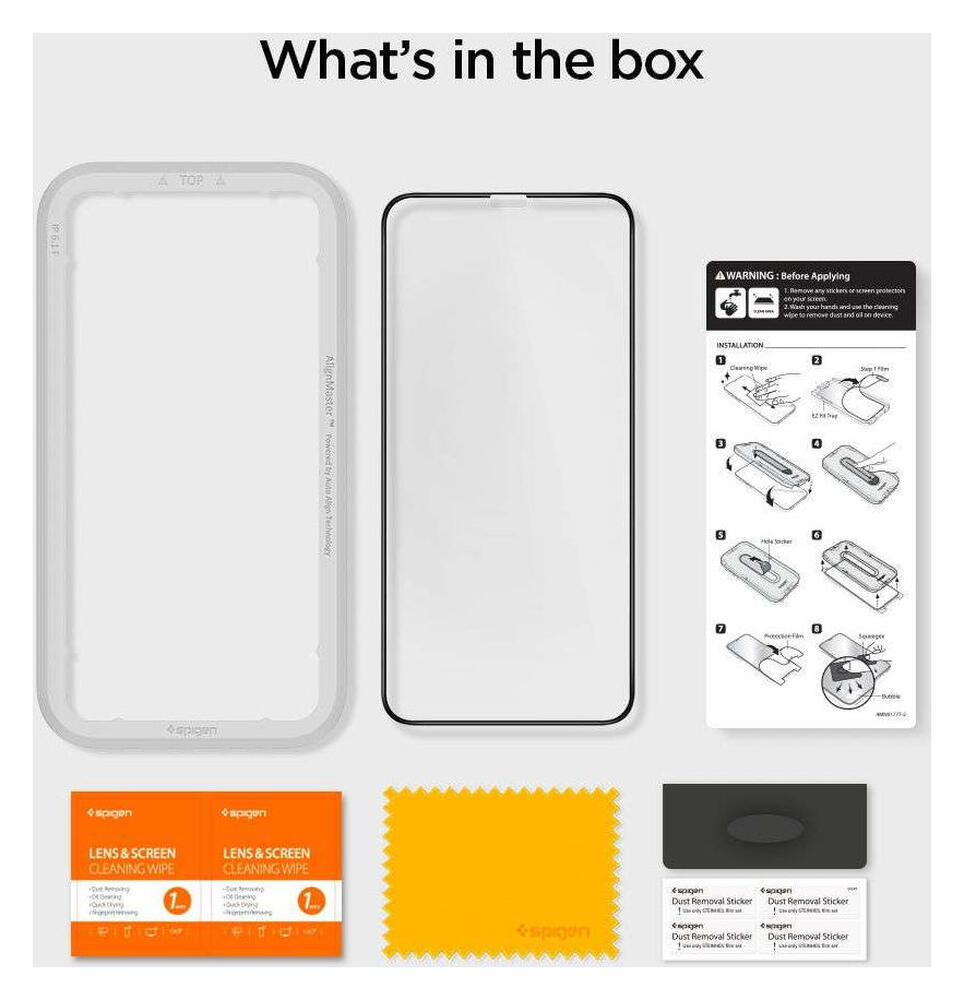 Spigen iPhone 11 Pro Max Tempered Glass Screenprotector AlignMaster afbeelding 8
