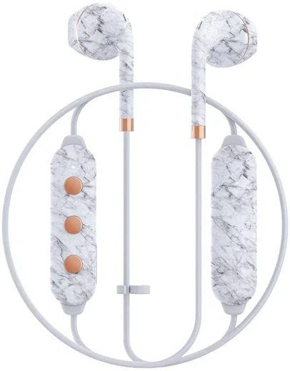 Happy Plugs Wireless II Draadloze In-Ear Bluetooth Headset Wit Marmer afbeelding 1