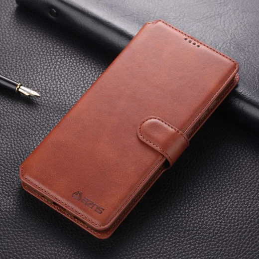 AZNS Samsung Galaxy S20 Ultra Portemonnee Stand Hoesje Bruin afbeelding 4
