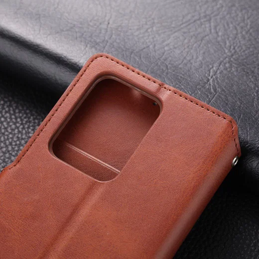 AZNS Samsung Galaxy S20 Ultra Portemonnee Stand Hoesje Bruin afbeelding 13