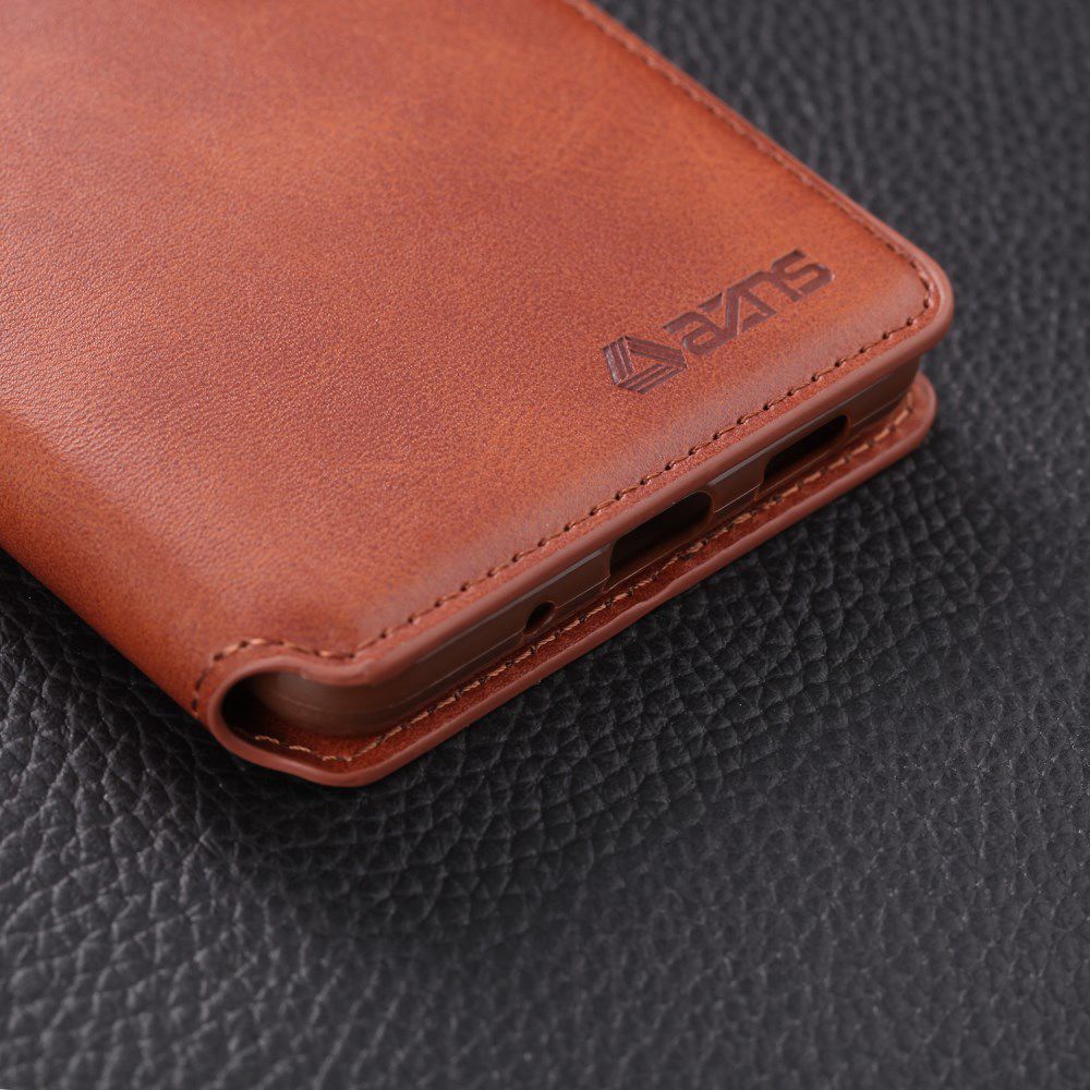 AZNS Samsung Galaxy S20 Ultra Portemonnee Stand Hoesje Bruin afbeelding 15