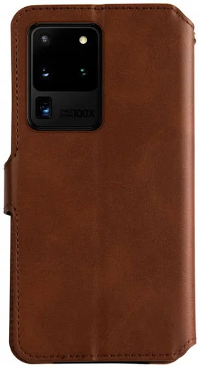 AZNS Samsung Galaxy S20 Ultra Portemonnee Stand Hoesje Bruin afbeelding 2
