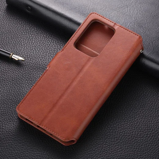 AZNS Samsung Galaxy S20 Ultra Portemonnee Stand Hoesje Bruin afbeelding 5