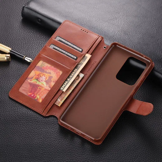 AZNS Samsung Galaxy S20 Ultra Portemonnee Stand Hoesje Bruin afbeelding 6