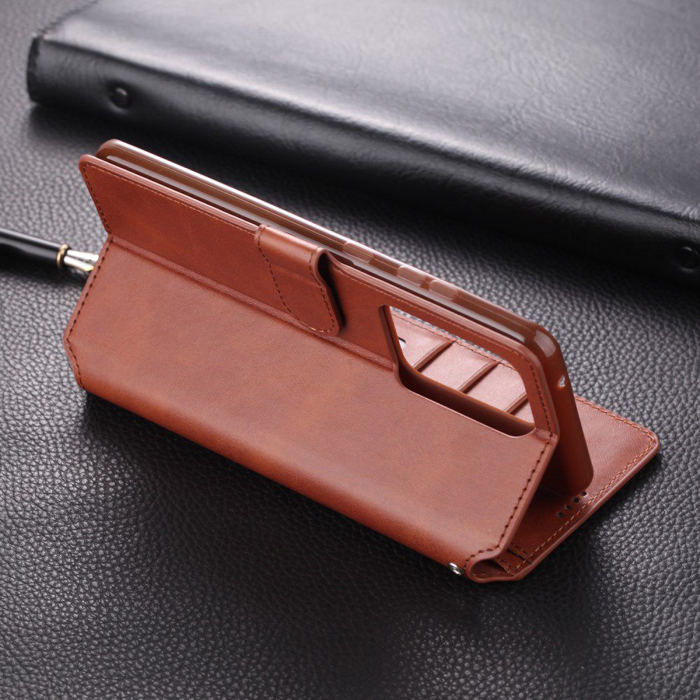 AZNS Samsung Galaxy S20 Ultra Portemonnee Stand Hoesje Bruin afbeelding 10