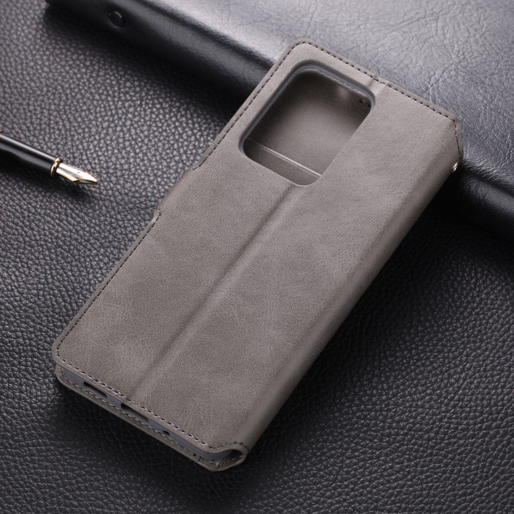 AZNS Samsung Galaxy S20 Ultra Portemonnee Stand Hoesje Grijs afbeelding 5