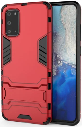 Samsung Galaxy S20 Ultra Hybride Hoesje met Kickstand Rood afbeelding 1