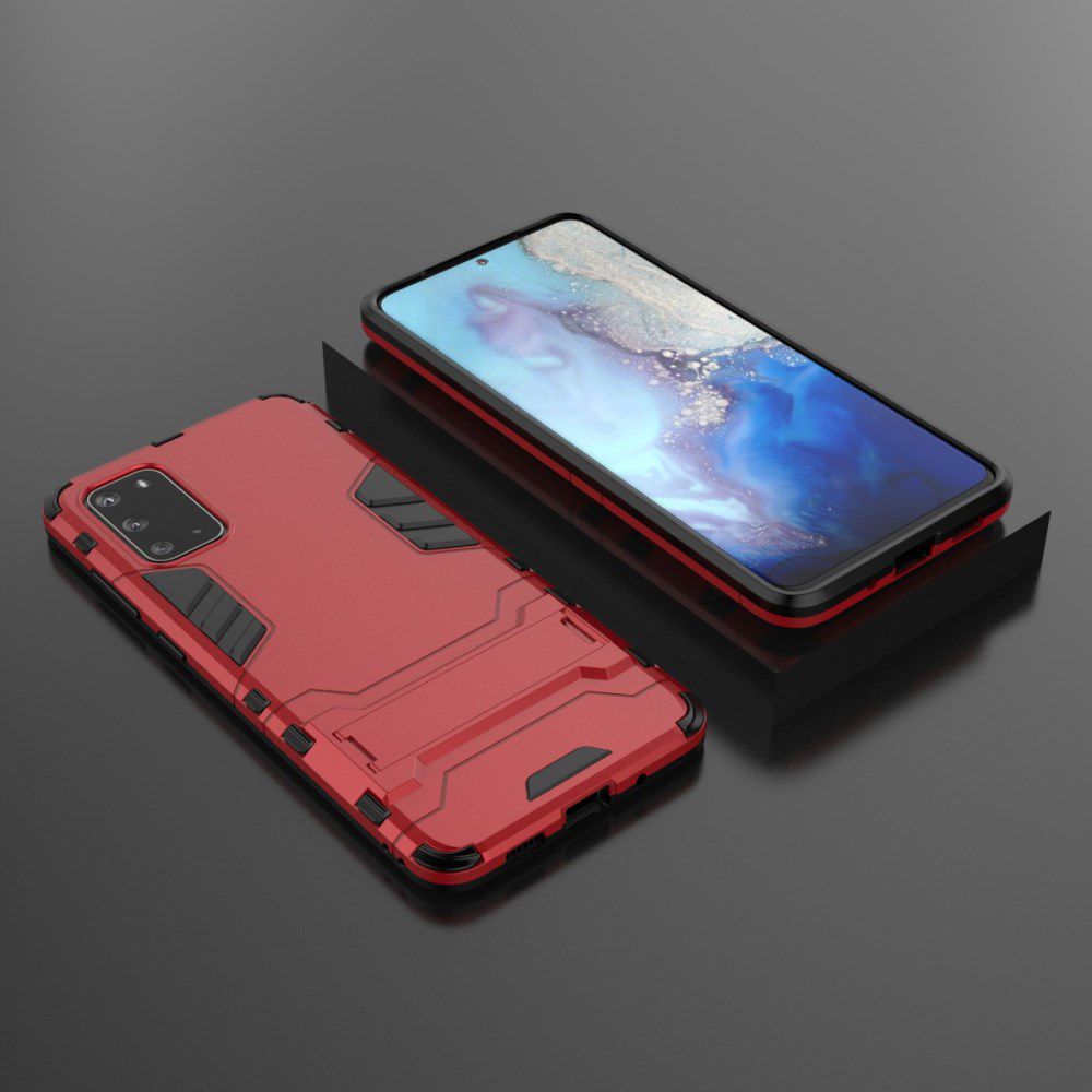 Samsung Galaxy S20 Ultra Hybride Hoesje met Kickstand Rood afbeelding 5
