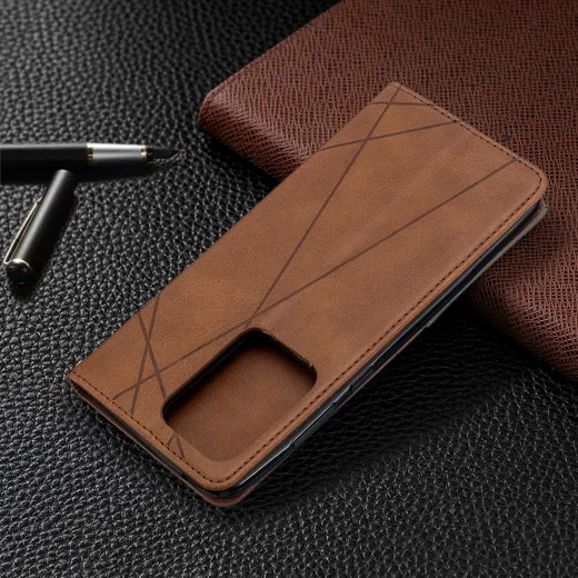 Samsung Galaxy S20 Ultra Hoesje Geometrie Portemonnee Bruin afbeelding 3