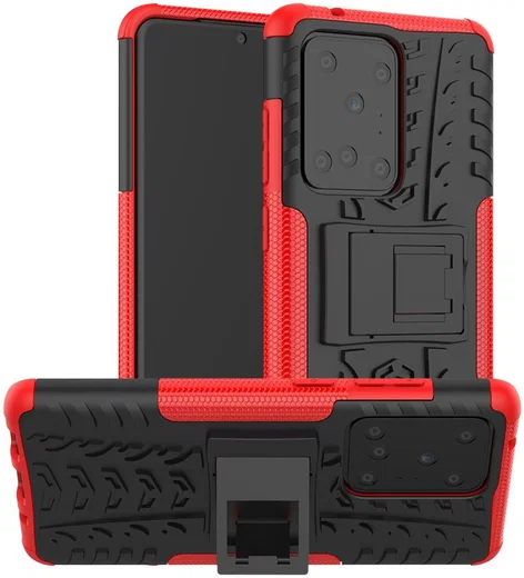 Samsung Galaxy S20 Ultra Hybride Kickstand Hoesje Rood afbeelding 5