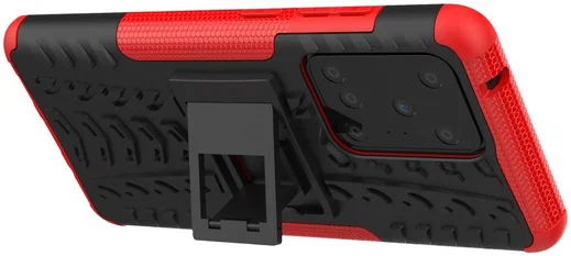 Samsung Galaxy S20 Ultra Hybride Kickstand Hoesje Rood afbeelding 2