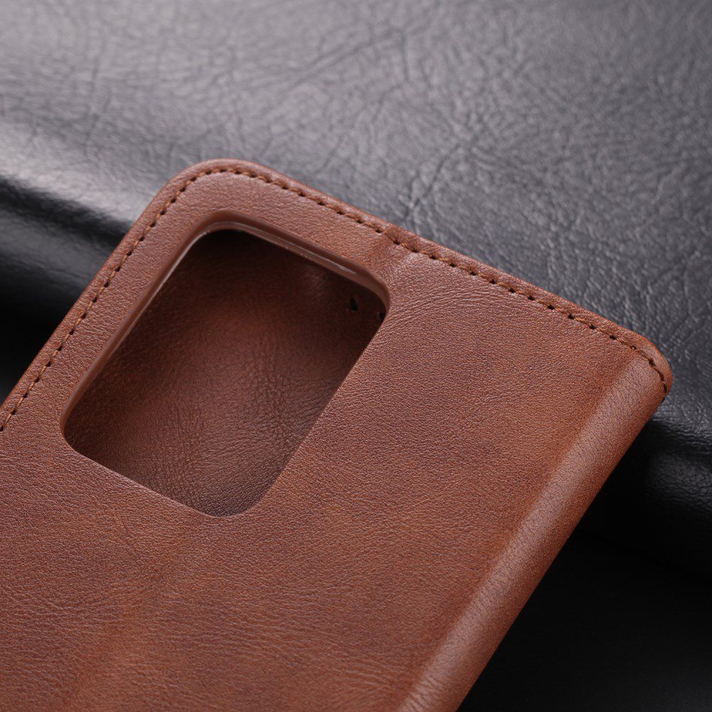 AZNS Retro Samsung Galaxy S20 Ultra Portemonnee Stand Hoesje Coffee afbeelding 15