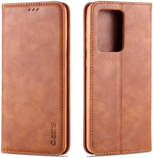 AZNS Retro Samsung Galaxy S20 Ultra Portemonnee Stand Hoesje Bruin afbeelding 12