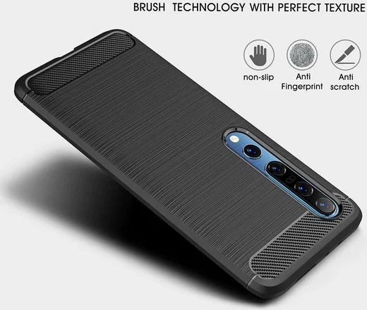 Xiaomi Mi 10 / Mi 10 Pro Hoesje Geborsteld en Flexibel TPU Zwart afbeelding 7