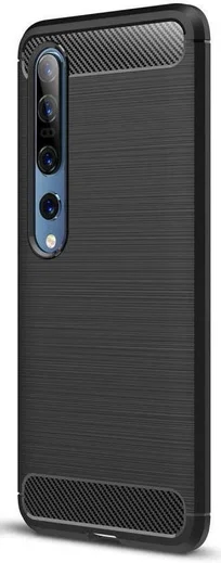 Xiaomi Mi 10 / Mi 10 Pro Hoesje Geborsteld en Flexibel TPU Zwart afbeelding 1