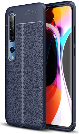 Xiaomi Mi 10 (Pro) Hoesje TPU Leer Design Blauw afbeelding 1