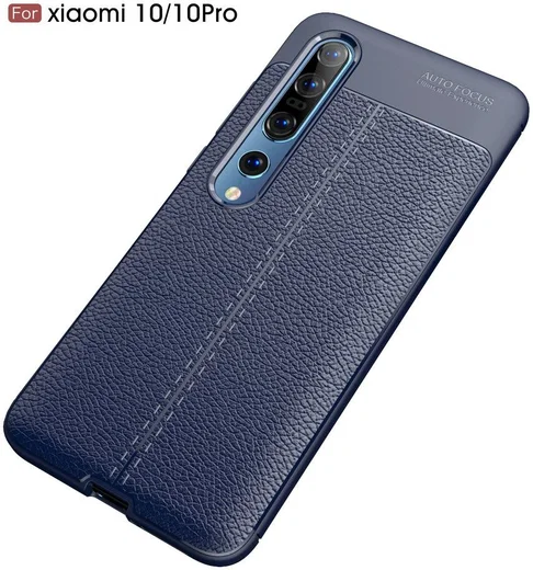 Xiaomi Mi 10 (Pro) Hoesje TPU Leer Design Blauw afbeelding 3