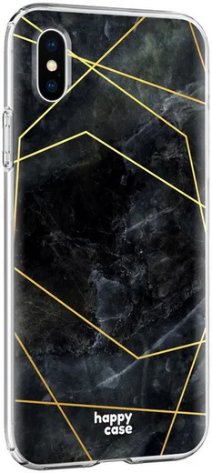 HappyCase Apple iPhone XS Hoesje Flexibel TPU Zwart Marmer Print afbeelding 5