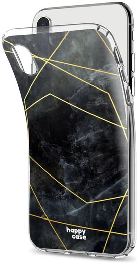 HappyCase Apple iPhone XS Hoesje Flexibel TPU Zwart Marmer Print afbeelding 6