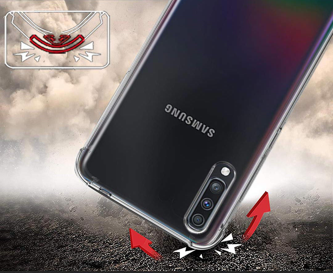 Samsung Galaxy A70 Hoesje Schokbestendig Transparant afbeelding 4
