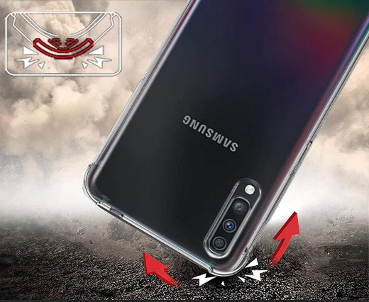 Samsung Galaxy A70 Hoesje Schokbestendig Transparant afbeelding 4