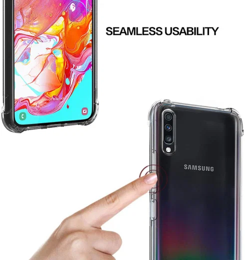 Samsung Galaxy A70 Hoesje Schokbestendig Transparant afbeelding 5