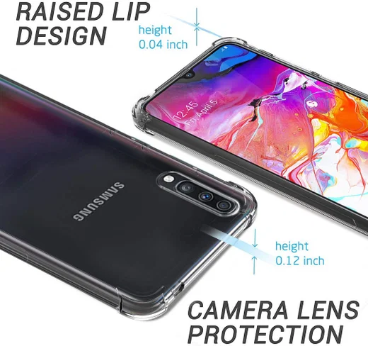 Samsung Galaxy A70 Hoesje Schokbestendig Transparant afbeelding 6