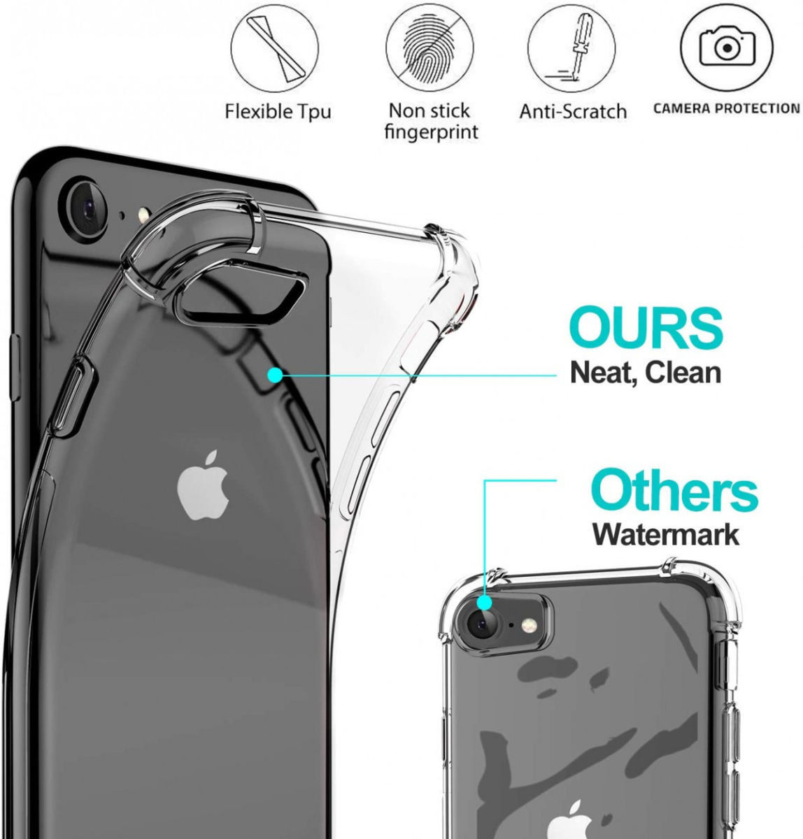 Apple iPhone 8 / 7 Hoesje Schokbestendig en Dun TPU Transparant afbeelding 8