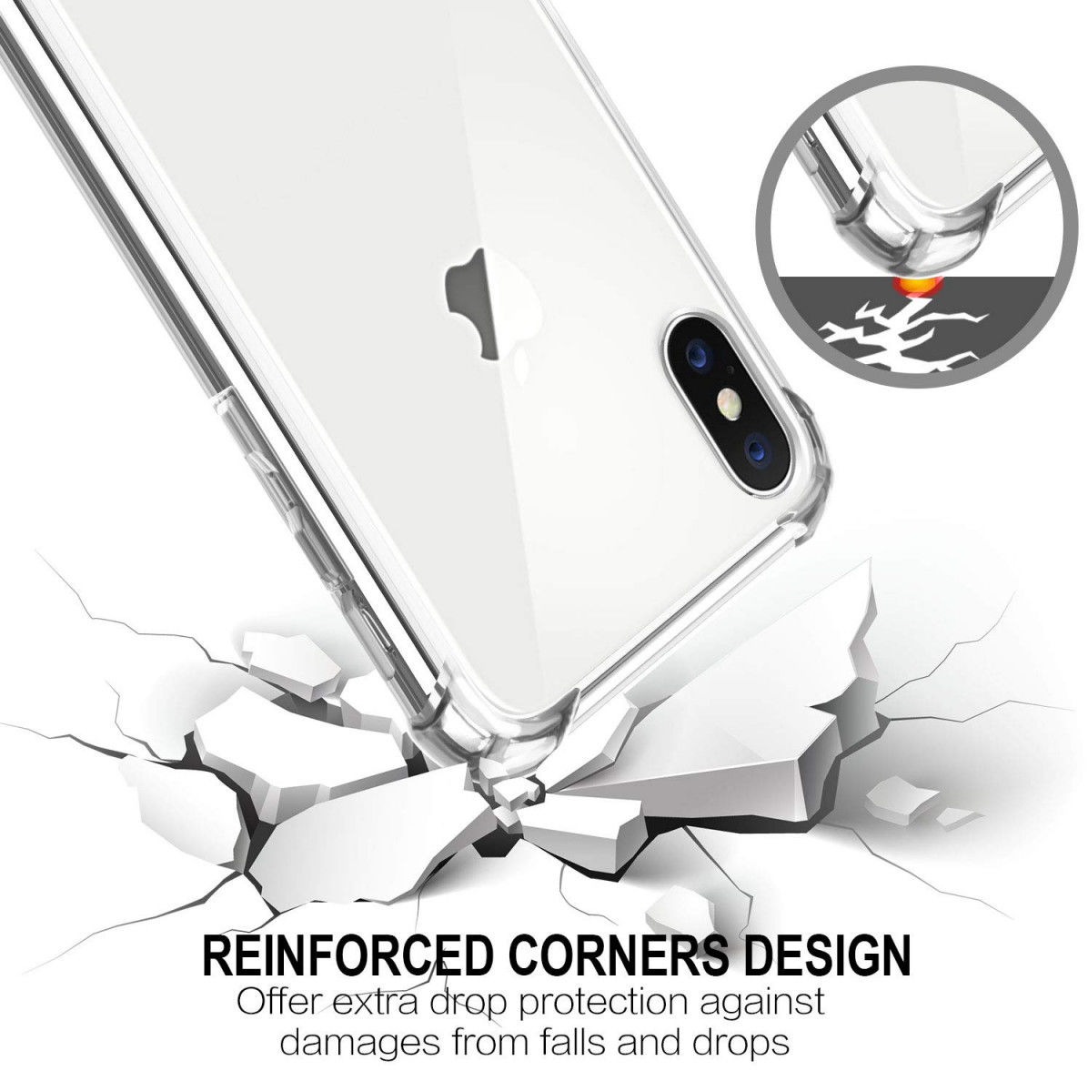 Apple iPhone XS Hoesje Schokbestendig Transparant afbeelding 2