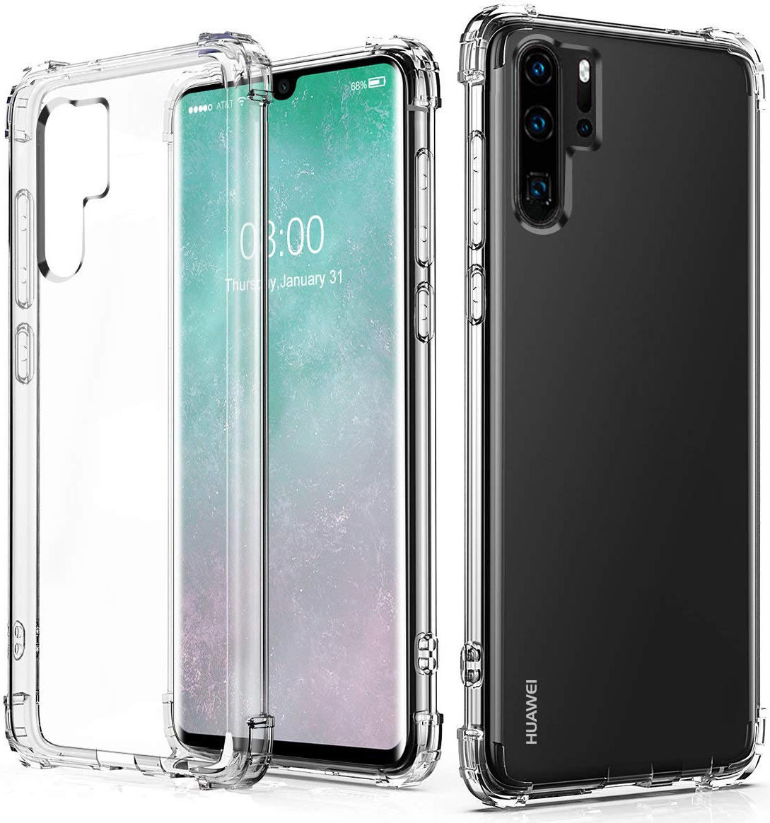 Huawei P30 Pro Hoesje Schokbestendig Transparant afbeelding 1