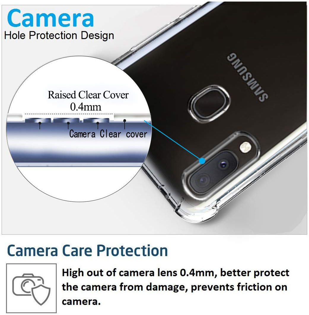 Samsung Galaxy A20E Hoesje Schokbestendig Transparant afbeelding 5