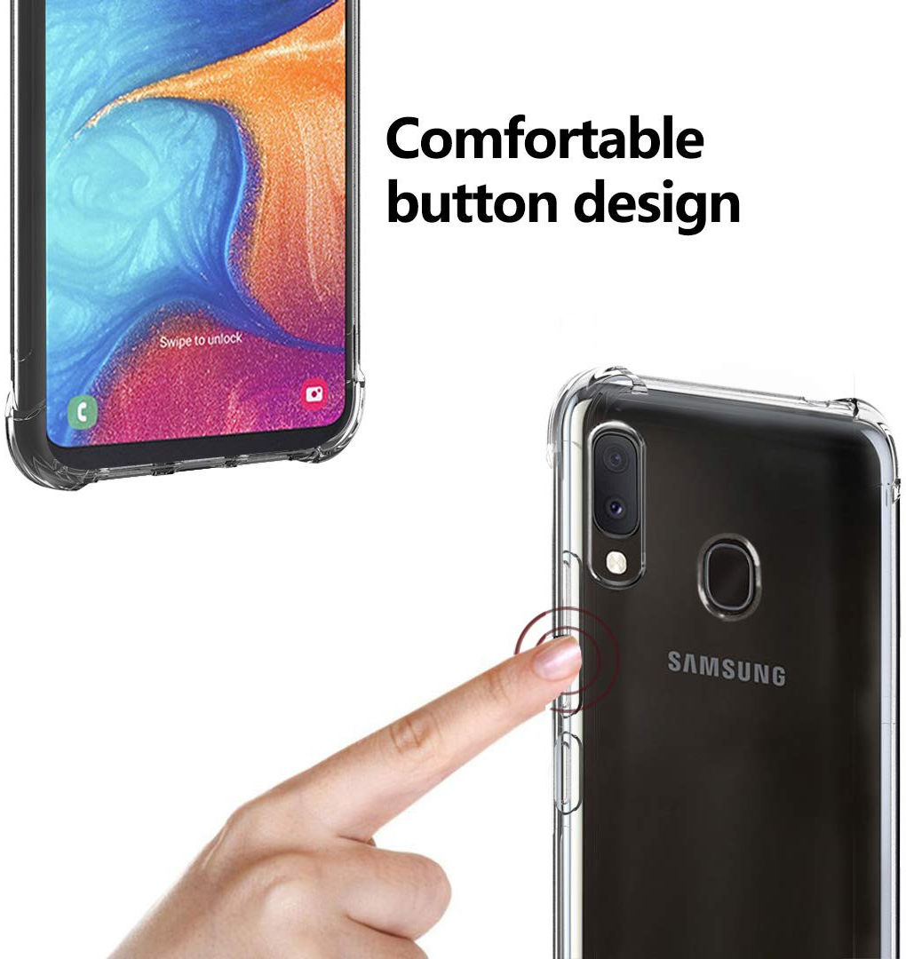 Samsung Galaxy A20E Hoesje Schokbestendig Transparant afbeelding 7