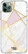 HappyCase iPhone 11 Pro Hoesje Flexibel TPU Roze Marmer Print afbeelding 1