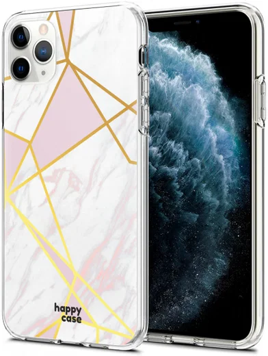 HappyCase iPhone 11 Pro Hoesje Flexibel TPU Roze Marmer Print afbeelding 2