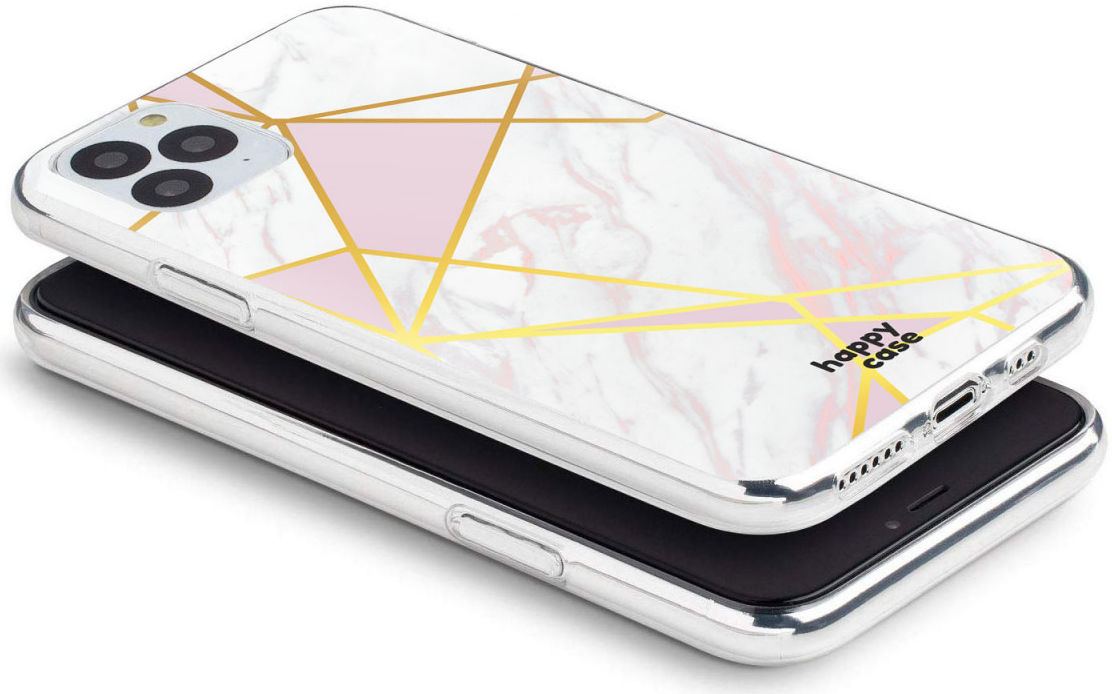 HappyCase iPhone 11 Pro Hoesje Flexibel TPU Roze Marmer Print afbeelding 4