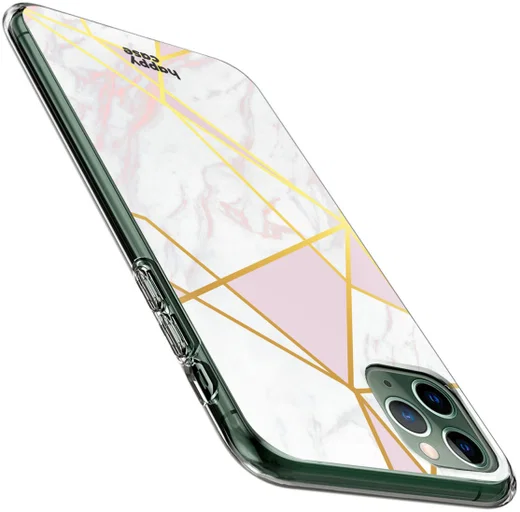HappyCase iPhone 11 Pro Hoesje Flexibel TPU Roze Marmer Print afbeelding 5