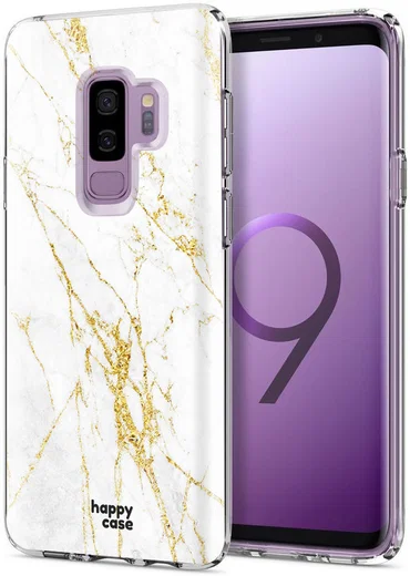 HappyCase Samsung Galaxy S9 Plus Hoesje Flexibel TPU Wit Marmer Print afbeelding 2