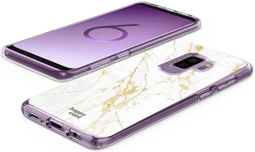 HappyCase Samsung Galaxy S9 Plus Hoesje Flexibel TPU Wit Marmer Print afbeelding 7