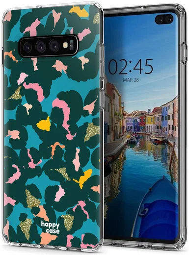 HappyCase Samsung Galaxy S10 Plus Hoesje Flexibel TPU Summer Leopard afbeelding 5