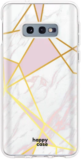 HappyCase Samsung Galaxy S10E Hoesje Flexibel TPU Roze Marmer Print afbeelding 1