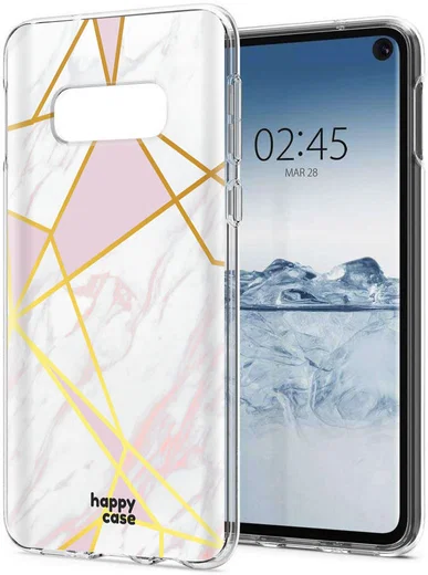 HappyCase Samsung Galaxy S10E Hoesje Flexibel TPU Roze Marmer Print afbeelding 4