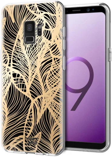 HappyCase Samsung Galaxy S9 Hoesje Flexibel TPU Golden Leaves Print afbeelding 2