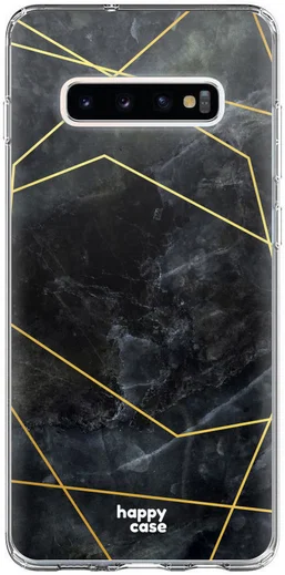 HappyCase Samsung Galaxy S10 Plus Hoesje Flexibel TPU Zwart Marmer afbeelding 1
