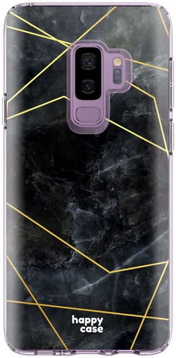 HappyCase Samsung Galaxy S9 Plus Hoesje Flexibel TPU Zwart Marmer afbeelding 1